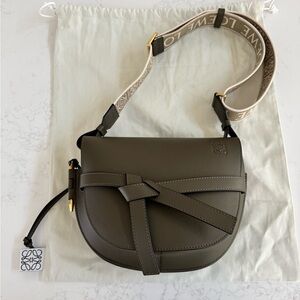 Loewe Small Gate Dual Bag in Autumn Green - soft calfskin and jacquard